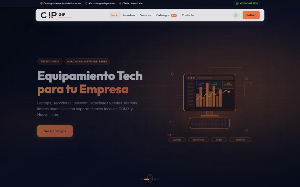 Captura del sitio de GIP Technology