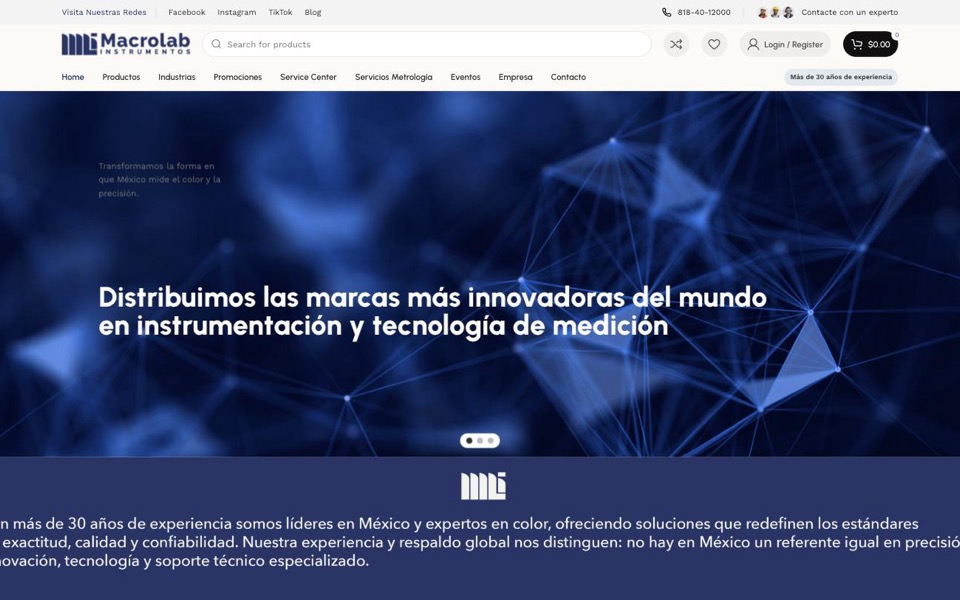 Captura del sitio de Macrolab